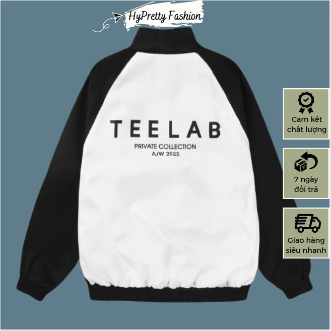 Áo khoác dù TEELAB jacket form rộng unisex, áo gió nam 2 lớp phối màu ullzang basic HYPRETTY AD16