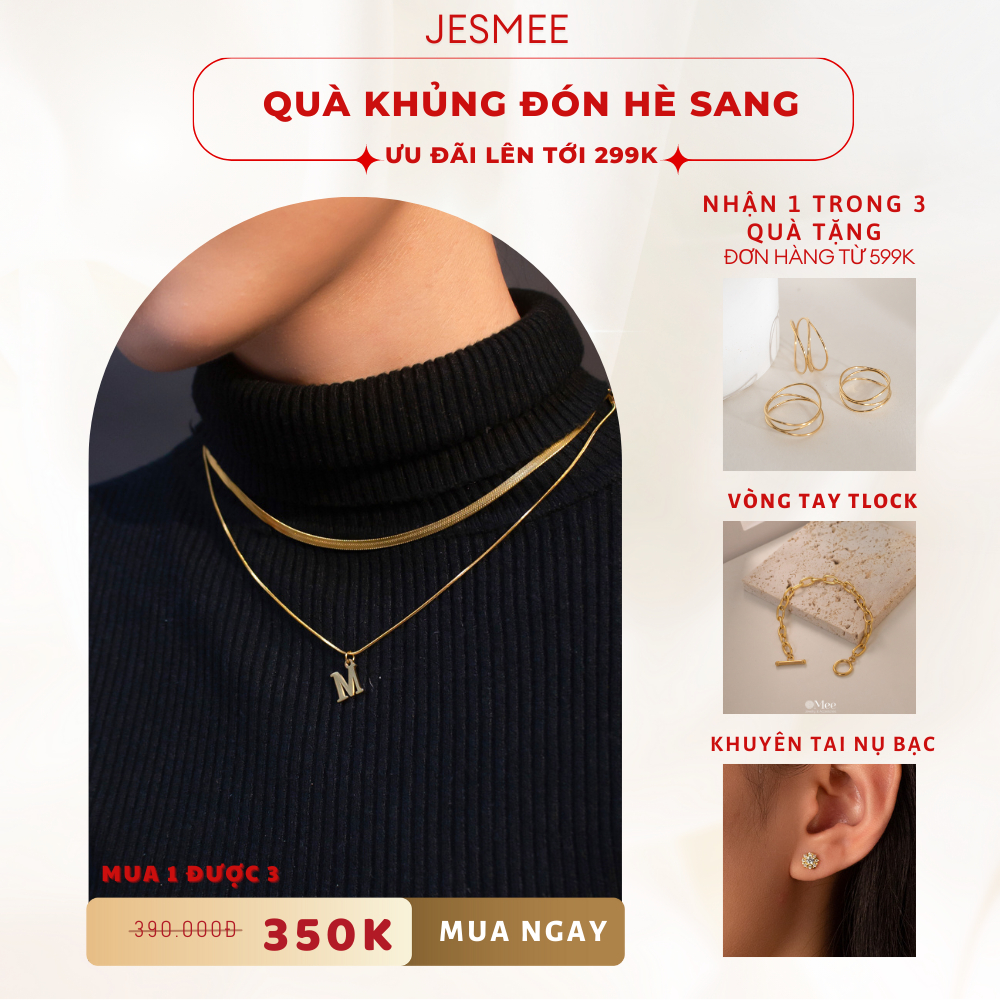Dây chuyền choker Mee vòng cô titan 2 tầng dáng dẹt - N2530