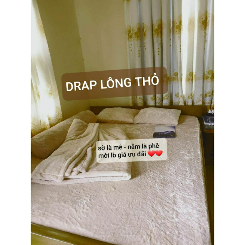 bộ drap lông thỏ siêu êm
