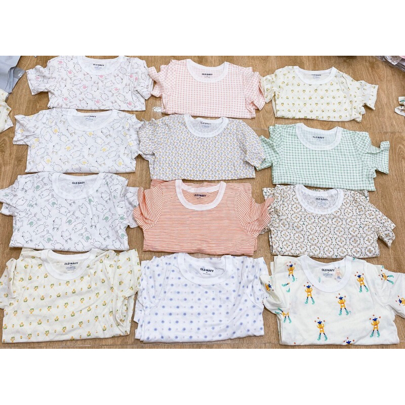 Bộ hè bé gái old. navvy  vải siêu mềm mát size 1-5Y satsunkid