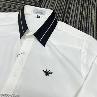 Áo sơ mi cổ ngực thêu ong