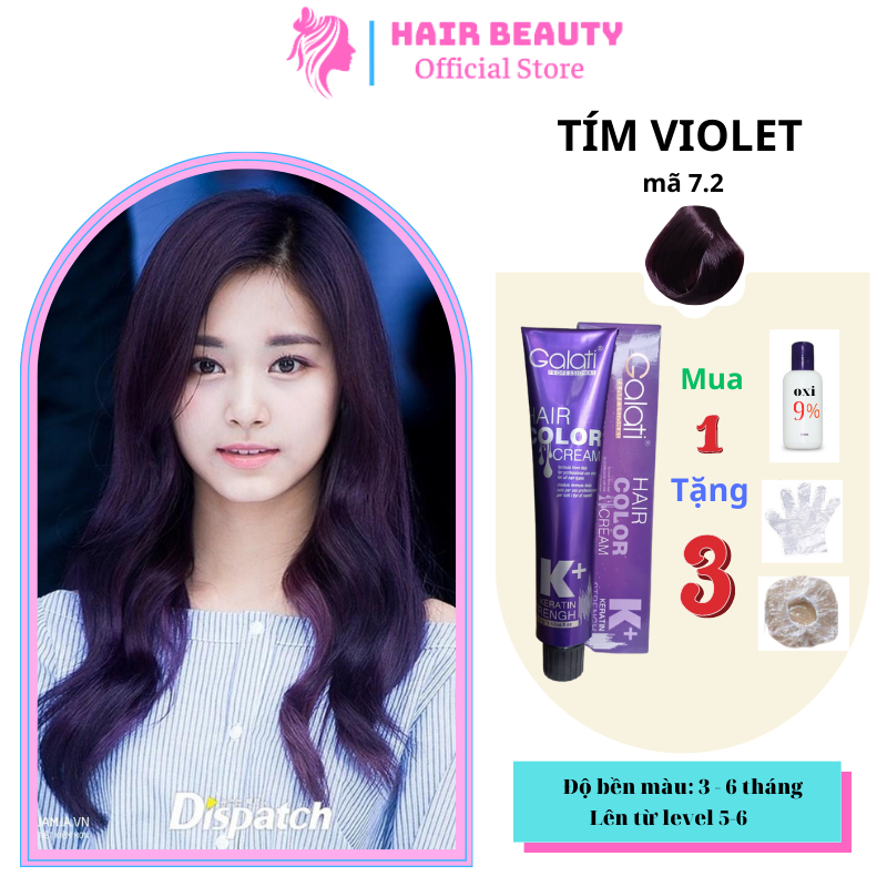 Thuốc nhuộm tóc GALATI màu Tím Violet 100g, không cần tẩy tóc, không khô tóc