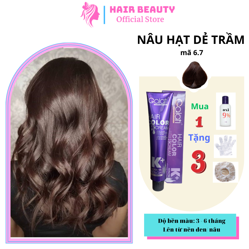 Thuốc nhuộm tóc GALATI màu Nâu Hạt Dẻ Trầm 100g, không cần tẩy tóc
