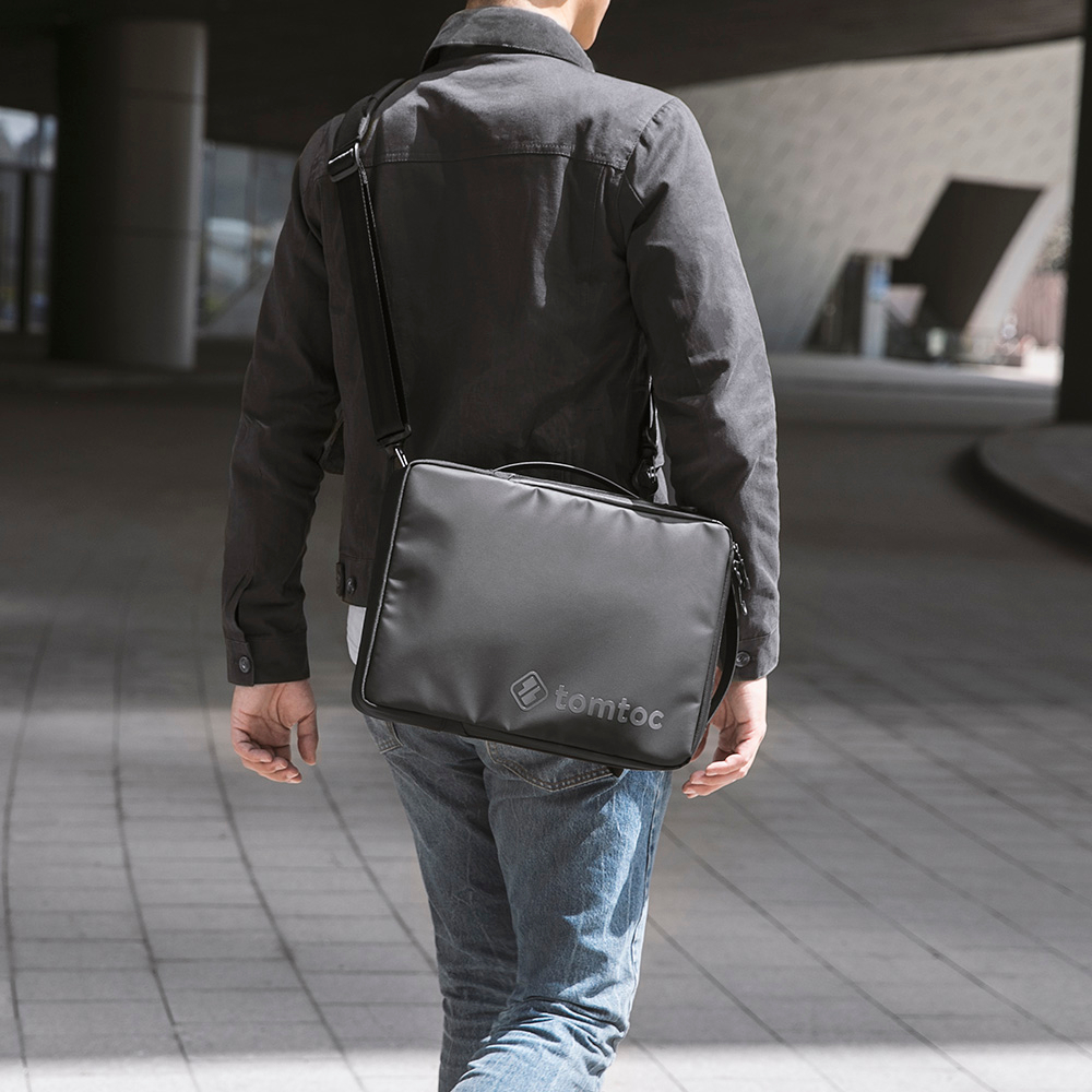 Túi Đeo Chéo Tomtoc (Usa) Urban Codura Shoulder Bags For Macbook 13″14″, Ultrabook 13″ Black H14-Hàng Chính Hãng
