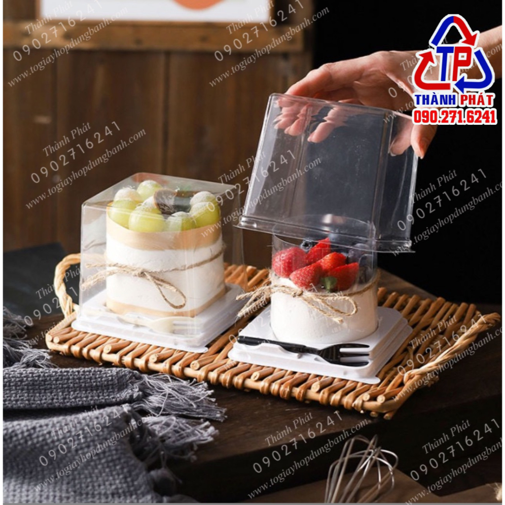 50 Hộp HT-902 đựng bánh mousse mini - bánh kem - bánh lạnh - red velvet cake