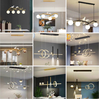 ĐÈN THẢ BÀN ĂN LORI HÌNH CHIM 5 ĐUI THẢ TRẦN - KÈM BÓNG LED