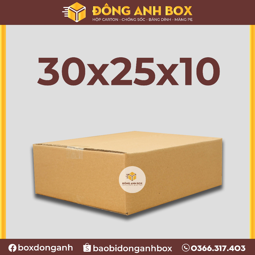 Hộp 30x25x10, hộp giấy đóng hàng, hộp shipcod ,hộp carton giá rẻ tại xưởng