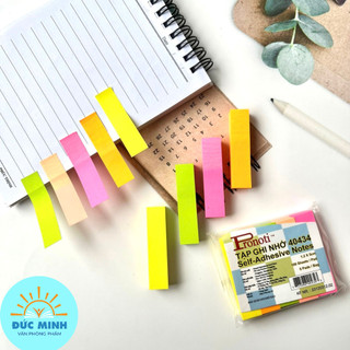 Giấy nhớ note nhỏ Pronoti 5 màu dạ quang (12mmx50mm) - 500 tờ - 40434 - combol 2 - vpp Diệp Lạc (sỉ/lẻ)
