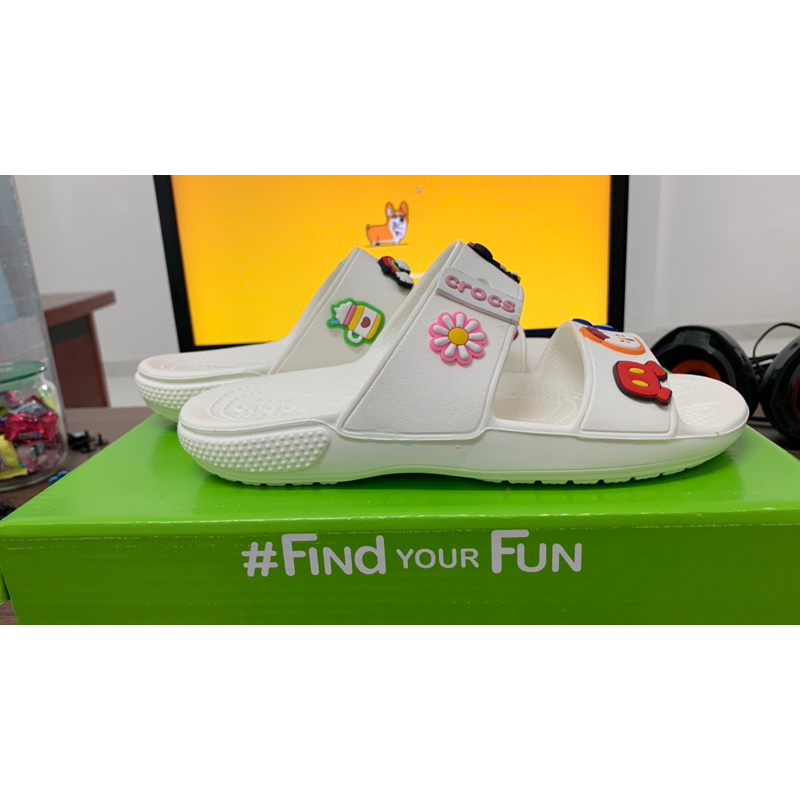 CROCS HAI QUAI NGANG MÀU TRẮNG ĐÃ XỬ LÝ LỖI CHẮC CHẮN