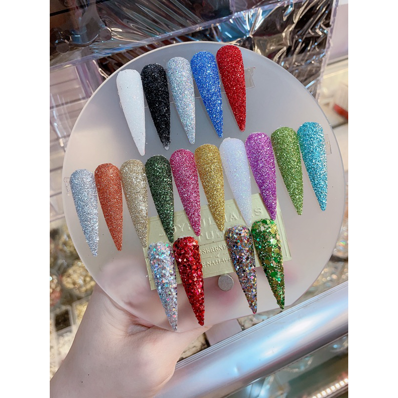 Nhũ rắc mịn kim cương siêu sáng HK NAIL ACCESSORIES 15g 40g
