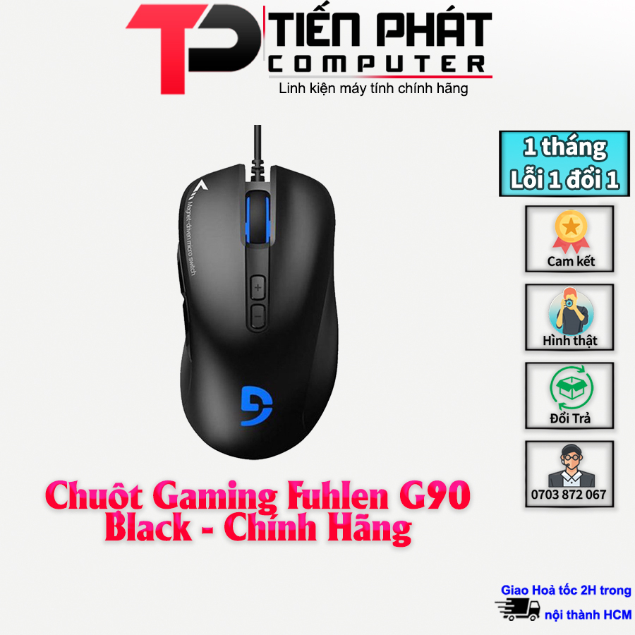 ( Xả Kho ) Chuột Gaming Fuhlen G90 Black - Chính Hãng SIÊU BỀN