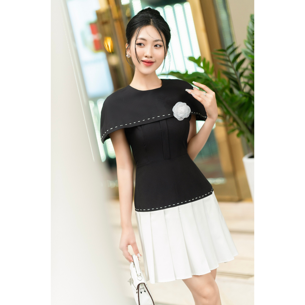 Đầm nữ thiết kế Meemdy vai thuyền Trancy Dress