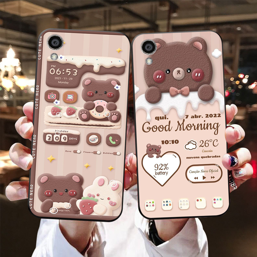 Ốp lưng oppo a37 / oppo neo 9 / oppo f1 plus in hình gấu nâu cute họa tiết.in hình ngày tháng giờ