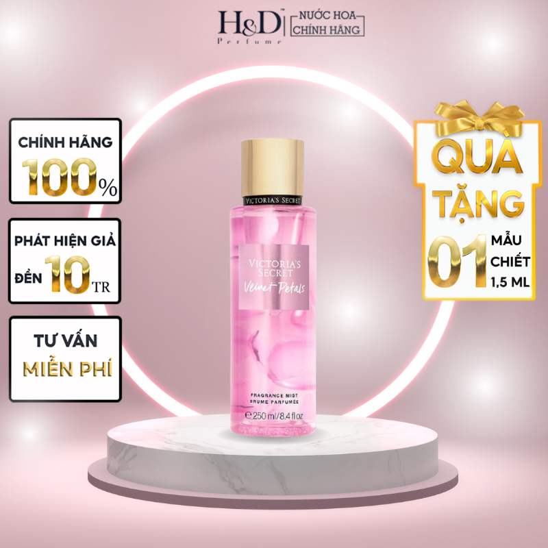 Xịt thơm toàn thân Body mist Victoria’s Secret Velvet Petals ngọt nhẹ 30ml/75ml/250ml