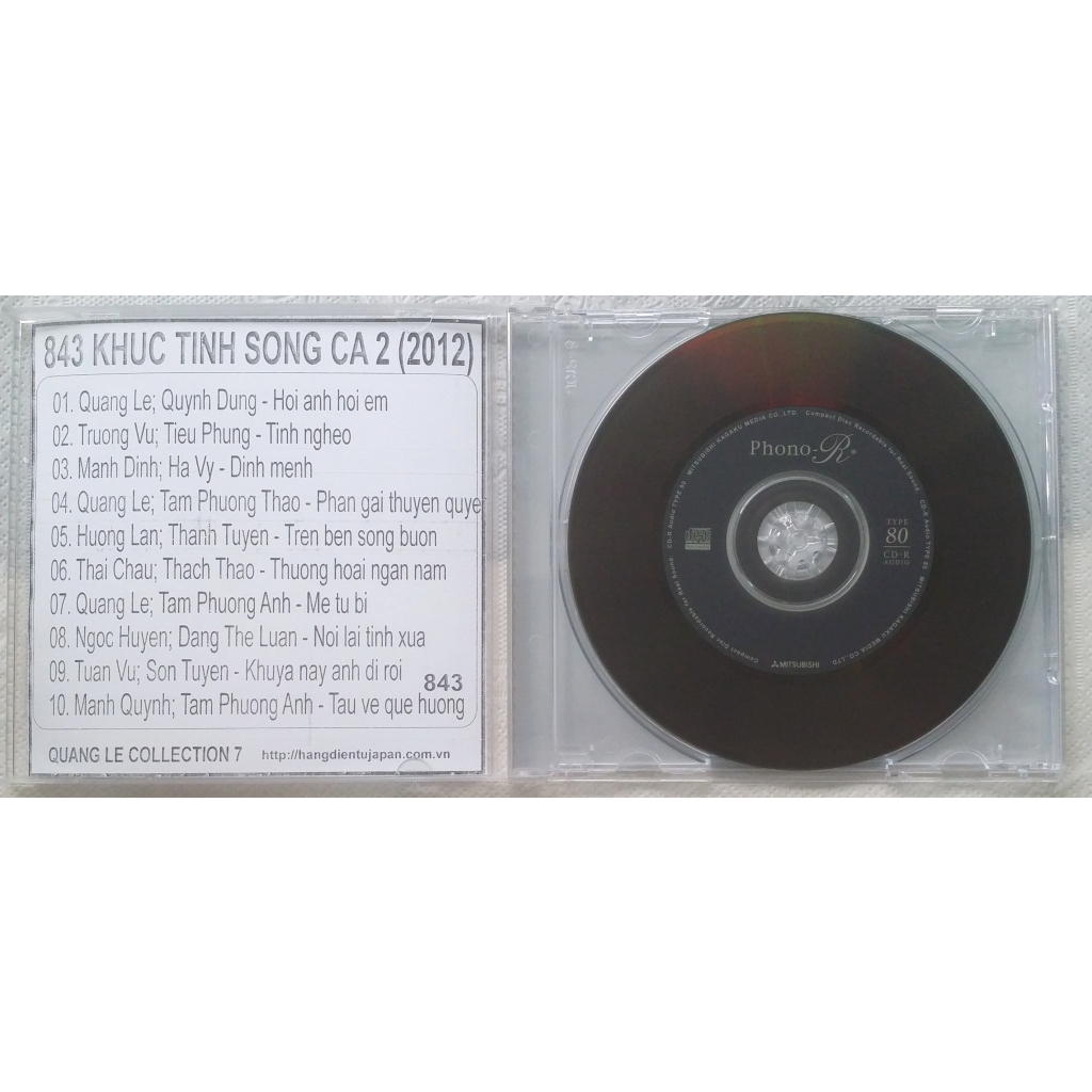 ĐĨA CD 843 QUANG LE COLLECTION 7 - KHUC TINH SONG CA 2 (2012) chất lượng cao