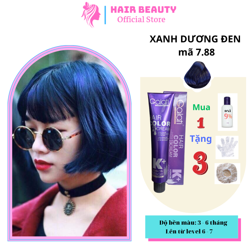 Thuốc nhuộm tóc GALATI màu Xanh Dương Đen mã 7.88, thuốc nhuộm không tẩy, không khô tóc