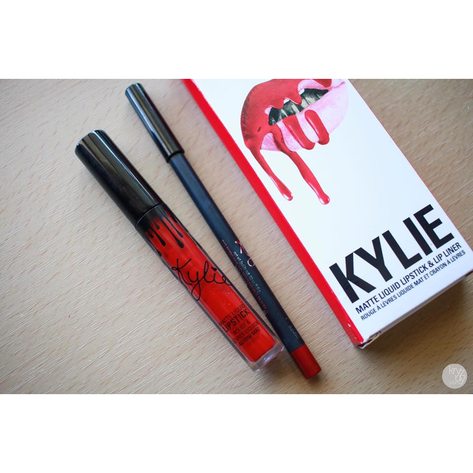 Set Son Kylie Matte Liquid Lipstick & Lip Liner Mary Jo K, Boujee, Red Velvet, Ginger, Posie K, Koko Gorg, Koko Okurrr