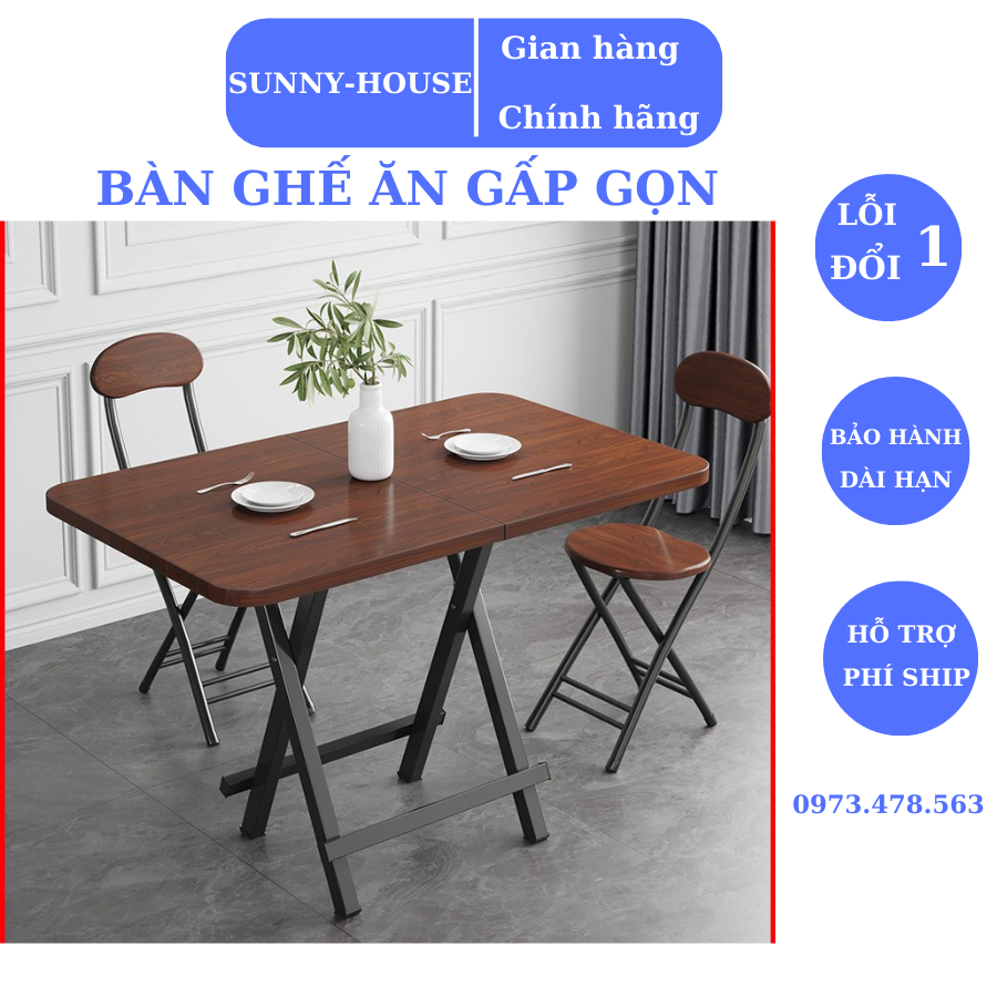 Bàn Ăn Gấp Gọn Đa Năng KT:120*60cm,Bàn Gấp Đa Năng Uống Nước Uống Trà Cafe Chất Liệu Gỗ Phủ Melanin . | BigBuy360 - bigbuy360.vn