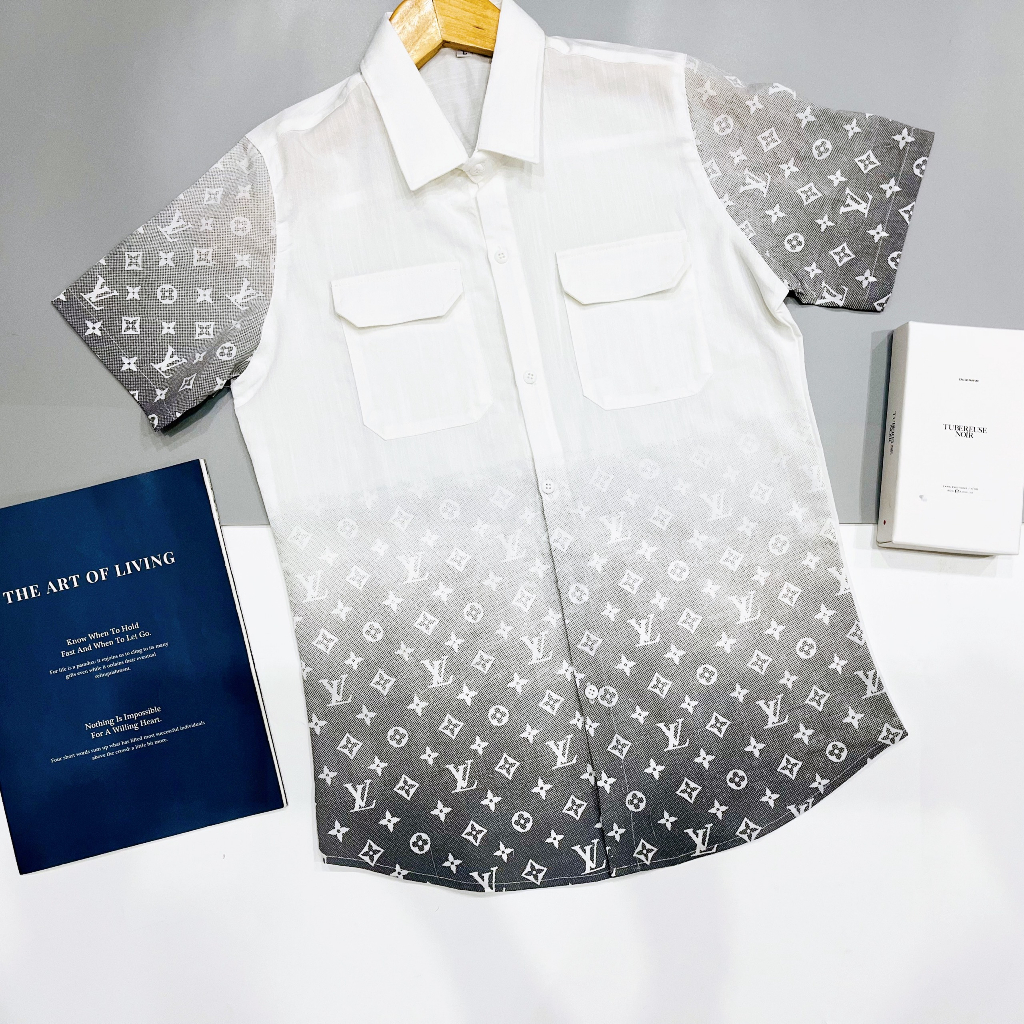 Áo sơ mi nam tay ngắn chất đũi thiết kế phối loang màu in họa tiết vải dày thoáng mát 3 màu mẫu mới TANBEO_FASHION | BigBuy360 - bigbuy360.vn