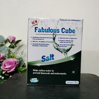 Muối rửa chén 2kg Fabulous Cube làm mềm nước, dùng cho máy rửa bát chuyên dụng - Nhập khẩu từ Israel