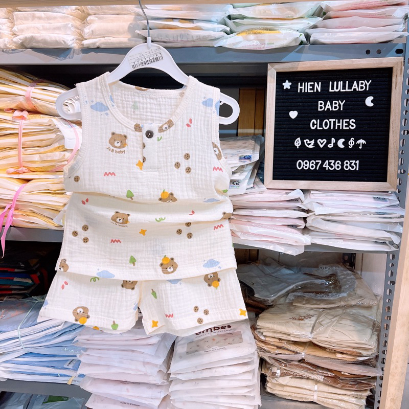 [Dokma/Chính Hãng] Bộ quần áo chất xô Muslin Dokma cho bé gái size 12m-36m