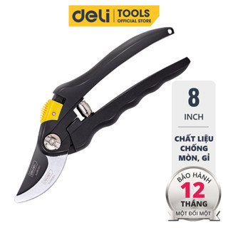 Kéo Cắt Tỉa Cành Cây Deli Chính Hãng 8inch - Lưỡi Thép Sắc Bén, Siêu Bền