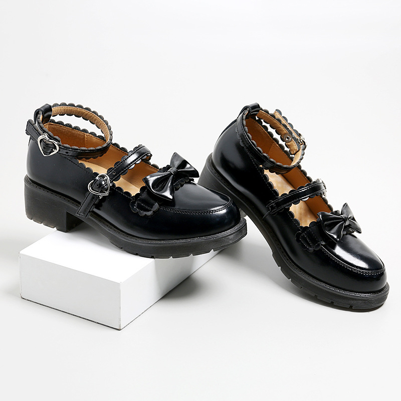Basic Mary Jane - Giày da bò thật nữ retro vintage