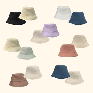 Nón xốp bucket hat neenee 7 màu phối kem đội được 2 mặt
