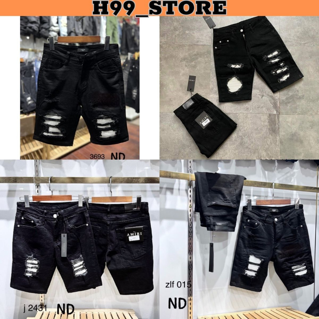 Quần short jean nam vải Denim co dãn rách bạ gối form chuẩn form co dãn trẻ trung giá rẻ cao cấp H99_STORE
