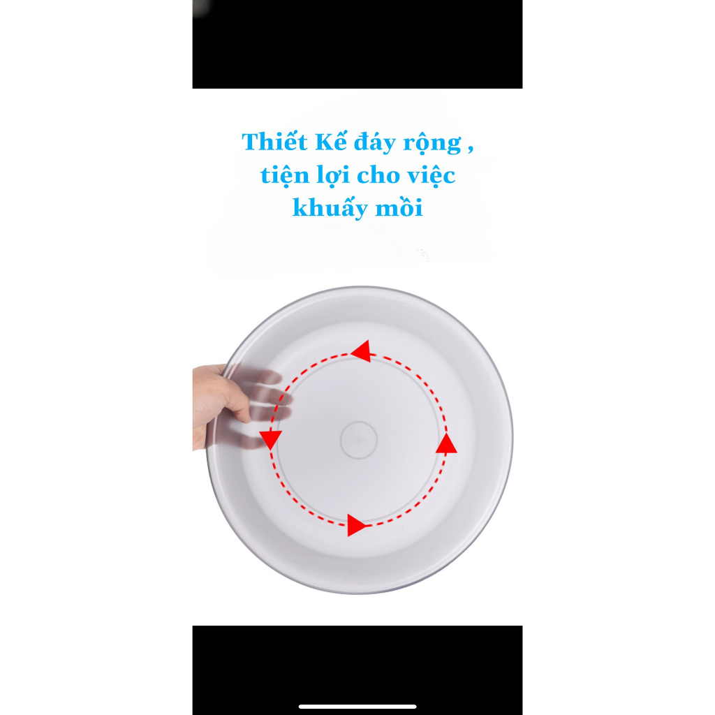 Khay Trộn Mồi tiện lợi Tứ Thiết , Combo 4 Bát Trộn Mồi , chất liệu Nhựa Polypropylen , chống dính , đáy lớn