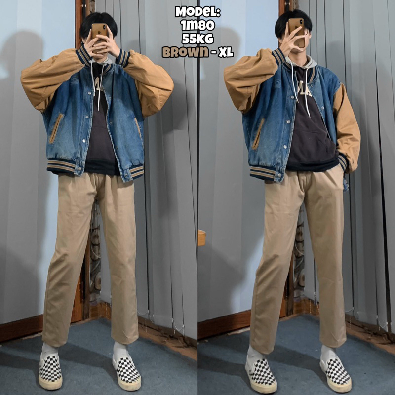 QUẦN KAKI BAGGY  UNISEX ỐNG SUÔNG LƯNG THUNG CO DÃN HALO -