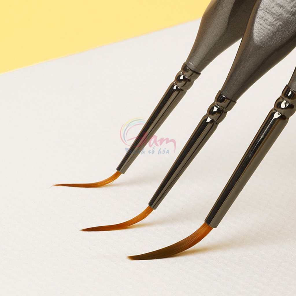 Cọ vẽ đi nét Mont Marte lông mềm siêu bền cho tranh tô màu theo số màu acrylic màu nước sơn dầu