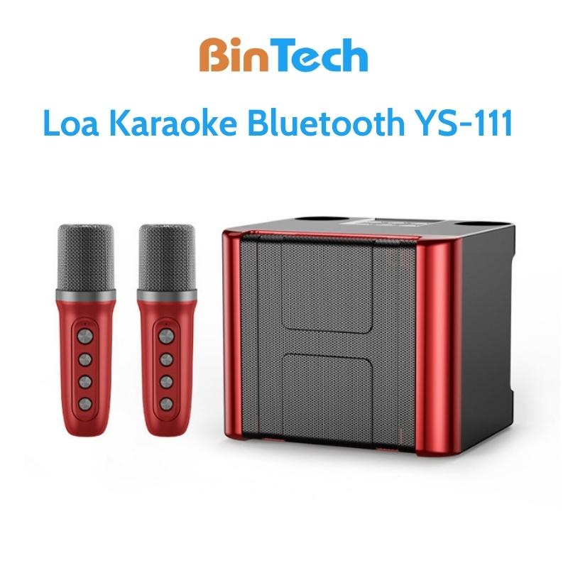 Loa Karaoke Bluetooth YS-111 BINTECH, Kèm Hai Micro Không Dây, Thiết Kế Sang Trọng, Nhỏ Gọn, Âm Thanh Sống Động