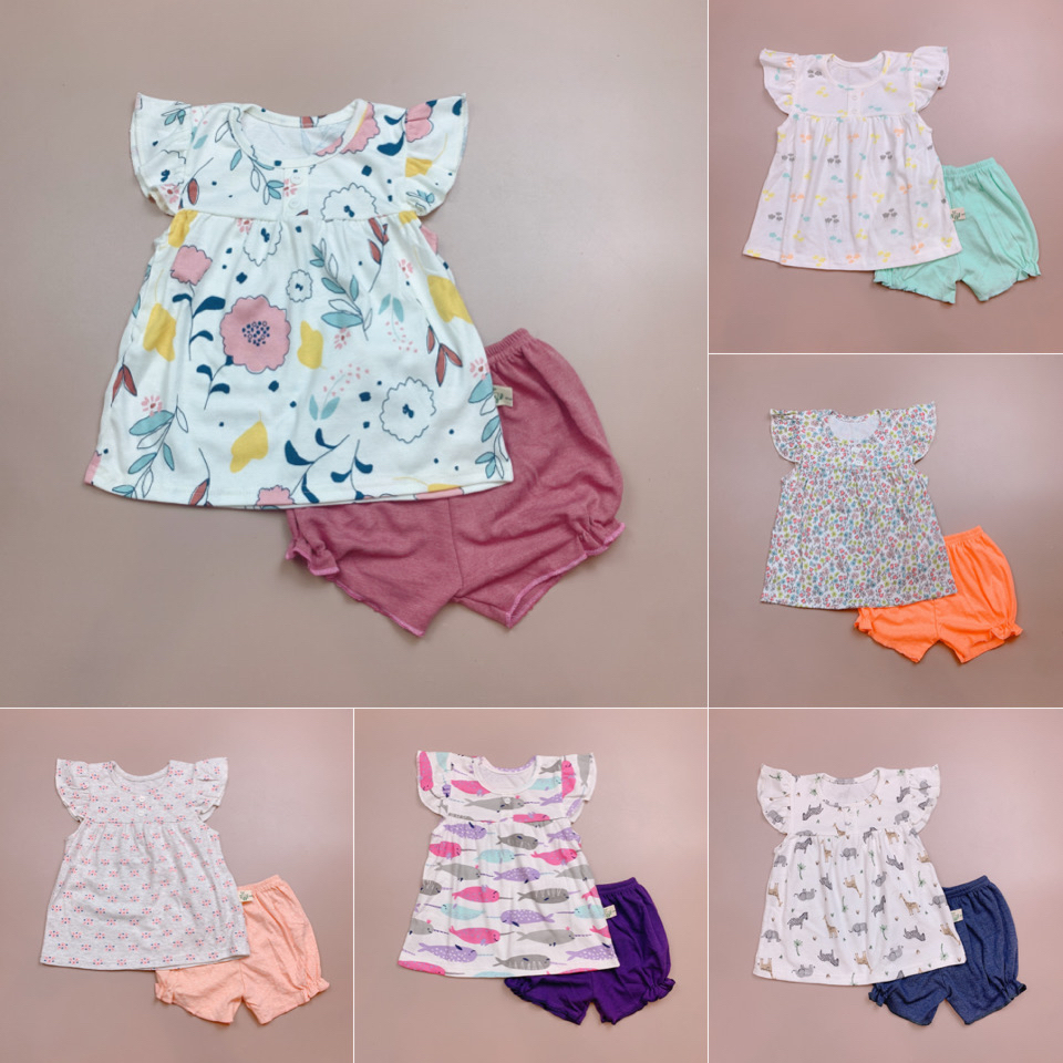 Bảng màu 1 - Bộ cotton Moimolpi tay cánh tiên nhiều mẫu BG size 2 - 7y