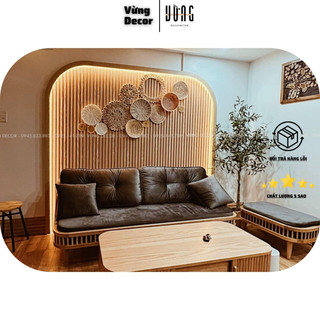 Sét đĩa cói trang trí 16 món vừng decor. trang trí nhà, quán cà phê, nhà hàng, homestay - bd16c