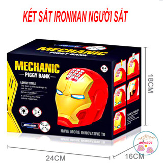 [CÓ SẴN] Két Đựng Tiền Mini - Két sắt Thông Minh Hình Siêu Anh Hùng Iron Man big size