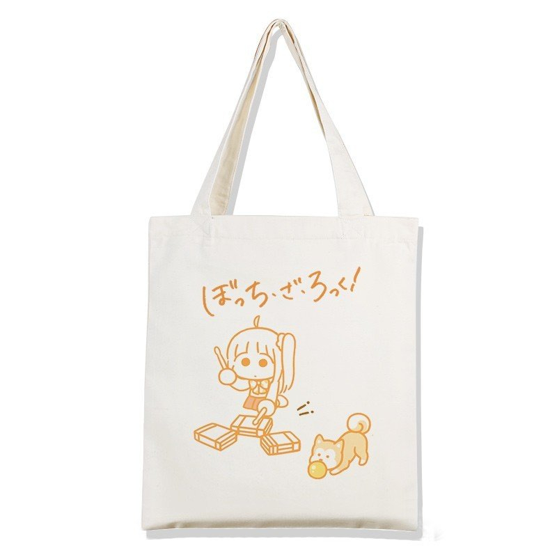 Túi tote vải đen trắng in hình BOCCHI THE ROCK!  ver sắc màu anime manga tiện lợi thời trang đeo vai