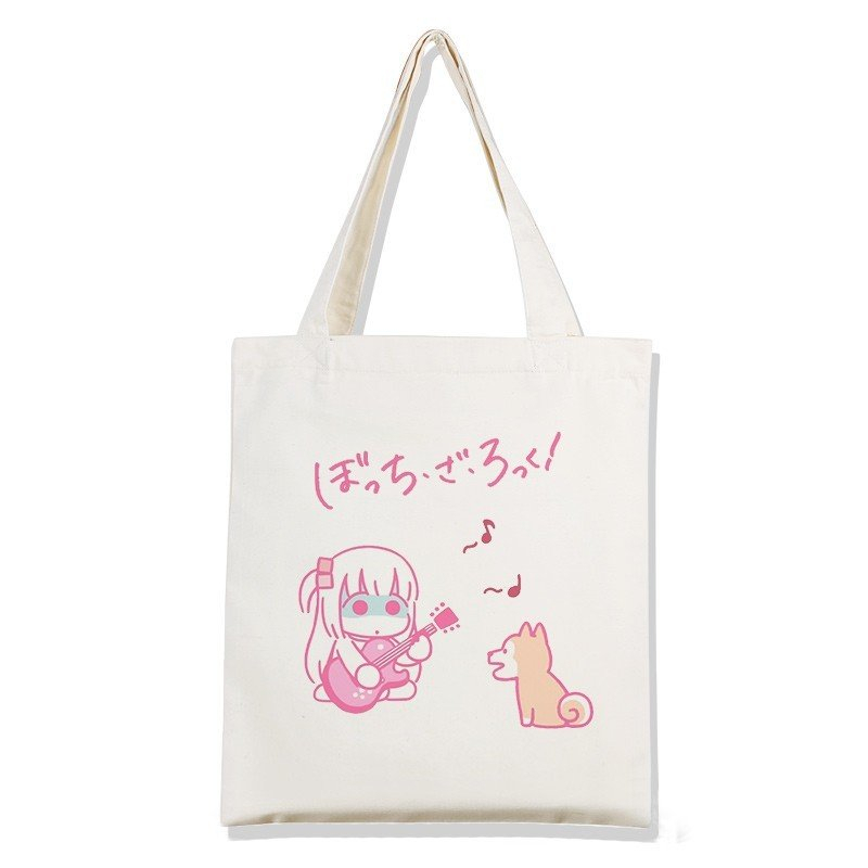 Túi tote vải đen trắng in hình BOCCHI THE ROCK!  ver sắc màu anime manga tiện lợi thời trang đeo vai