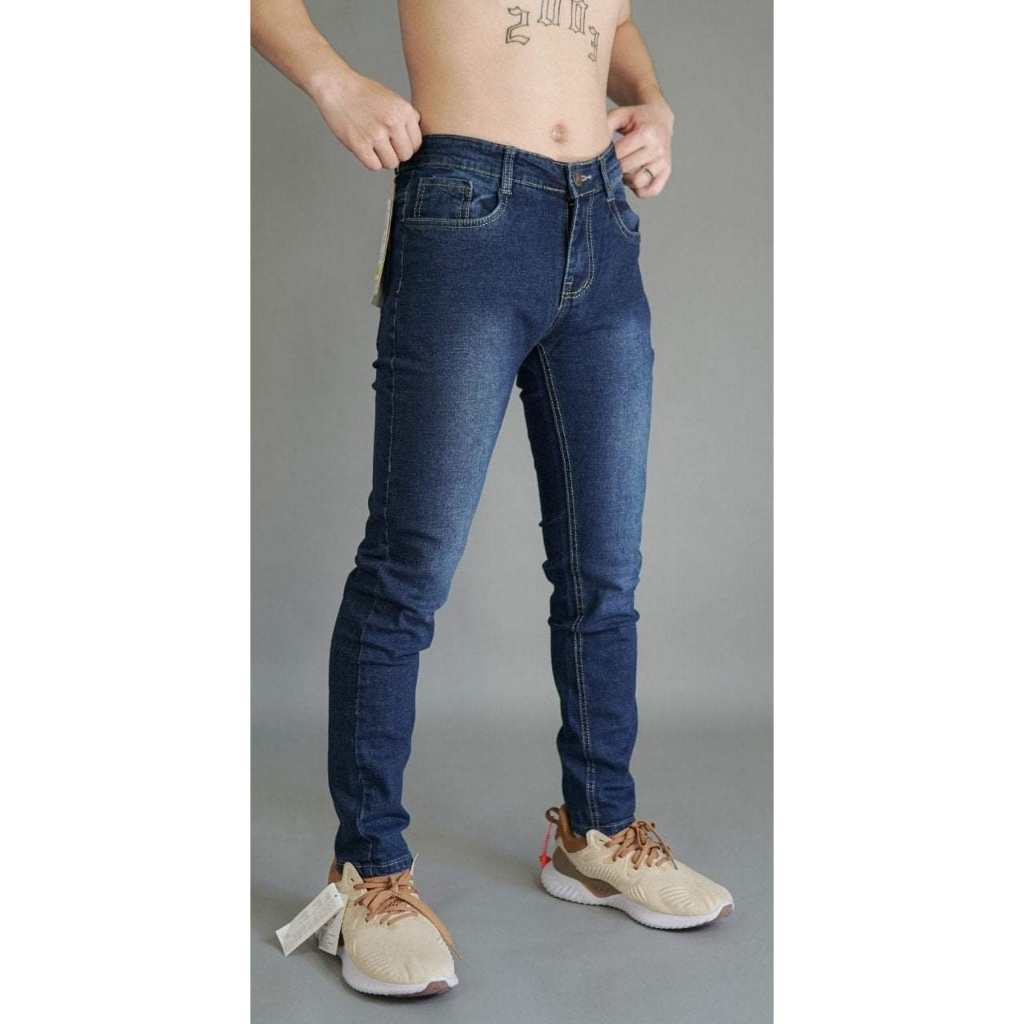 Quần Jean Nam Quần Bò Nam Trơn Co Giãn Dáng Skinny Xuất Khẩu Cao Cấp