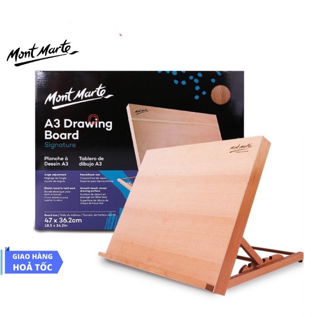 Bảng Vẽ Để Bàn Gỗ Sồi Mont Marte A3 - Drawing Board Signature A3 - MEA0034