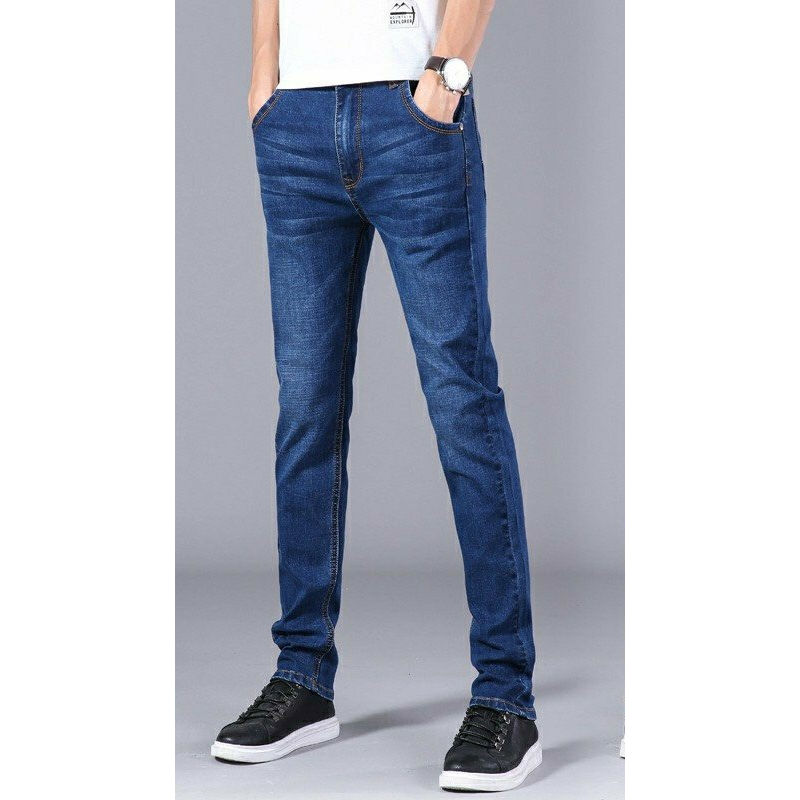 Quần Jean Nạm Quần Bò Nam Trơn Co Giãn Dáng Skinny Hàng Công Ty Xuất Khẩu
