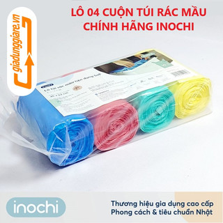 Lô túi rác màu tiện dụng Soji Inochi 04 cuộn (Tùy chọn 10L - 25L - 50L) có quai không mùi tiêu chuẩn Nhật Bản