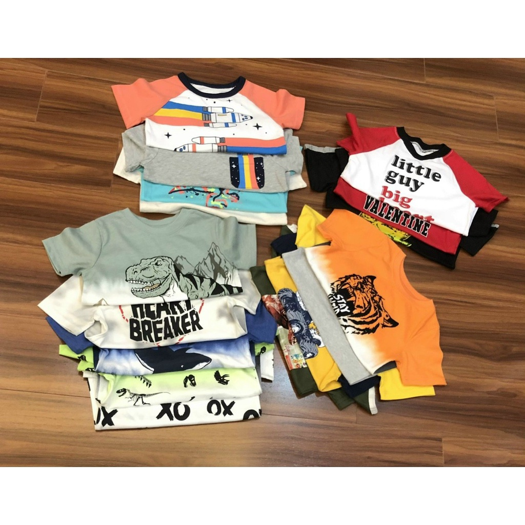 Áo phông cộc tay cotton hàng xuất dư bé trai  1-5 tuổi - sẵn hàng