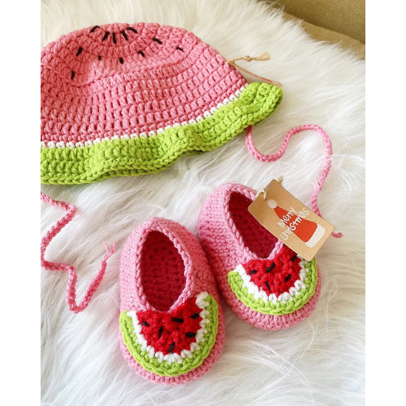 Set mũ - giày len xinh 🧀🧀🧀 handmade / crochet cho bé yêu