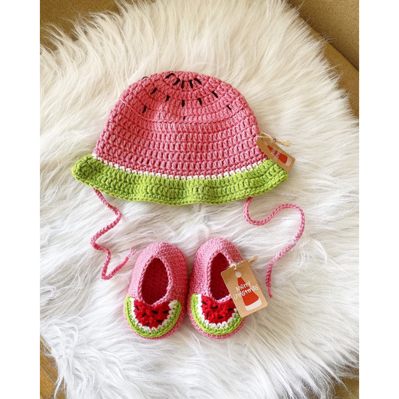 Set mũ - giày len xinh 🧀🧀🧀 handmade / crochet cho bé yêu