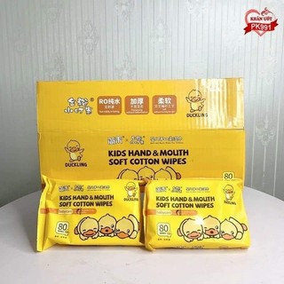 1 thùng 10 gói khăn ướt vịt vàng