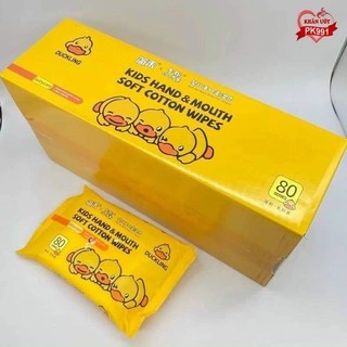 1 thùng 10 gói khăn ướt vịt vàng