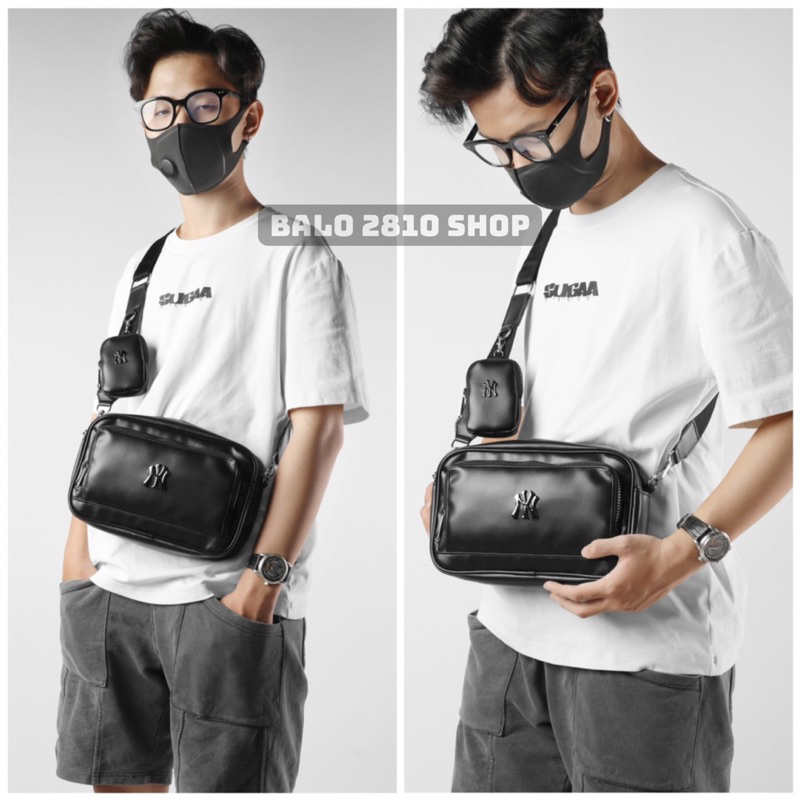 Túi Đeo Chéo MLB NY Nam Nữ Bag Sling Mini Cao Cấp Túi NY MLB Da Si Chống Nước Hai Ngăn Chứa Đồ Thoải Mái Balo 2810 Shop