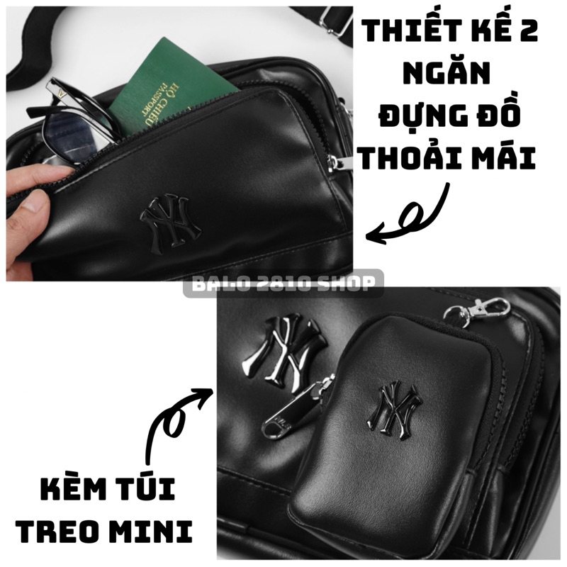 Túi Đeo Chéo MLB NY Nam Nữ Bag Sling Mini Cao Cấp Túi NY MLB Da Si Chống Nước Hai Ngăn Chứa Đồ Thoải Mái Balo 2810 Shop