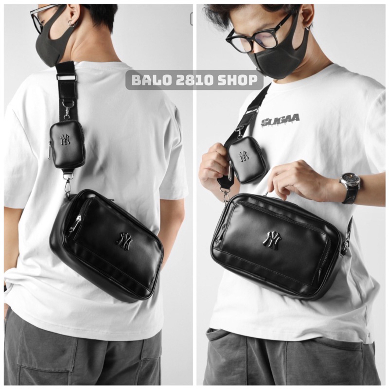 Túi Đeo Chéo MLB NY Nam Nữ Bag Sling Mini Cao Cấp Túi NY MLB Da Si Chống Nước Hai Ngăn Chứa Đồ Thoải Mái Balo 2810 Shop